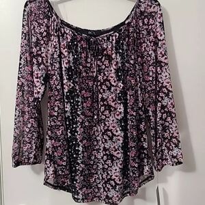 BCX Floral Blouse Top New Size Small